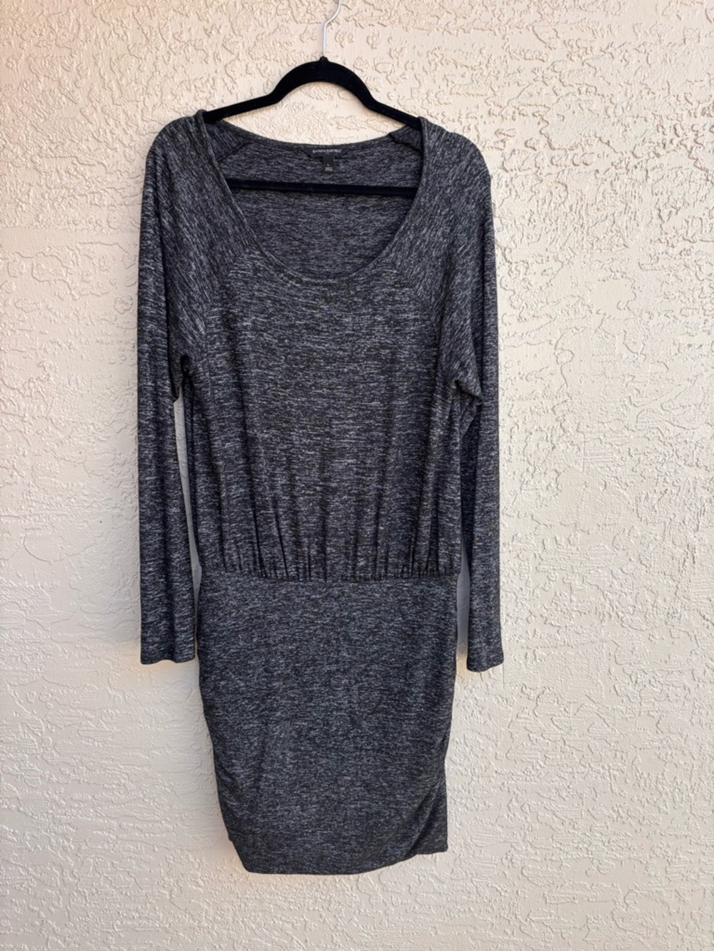 Banana Republic Long Sleeve Heathered Charcoal Dress